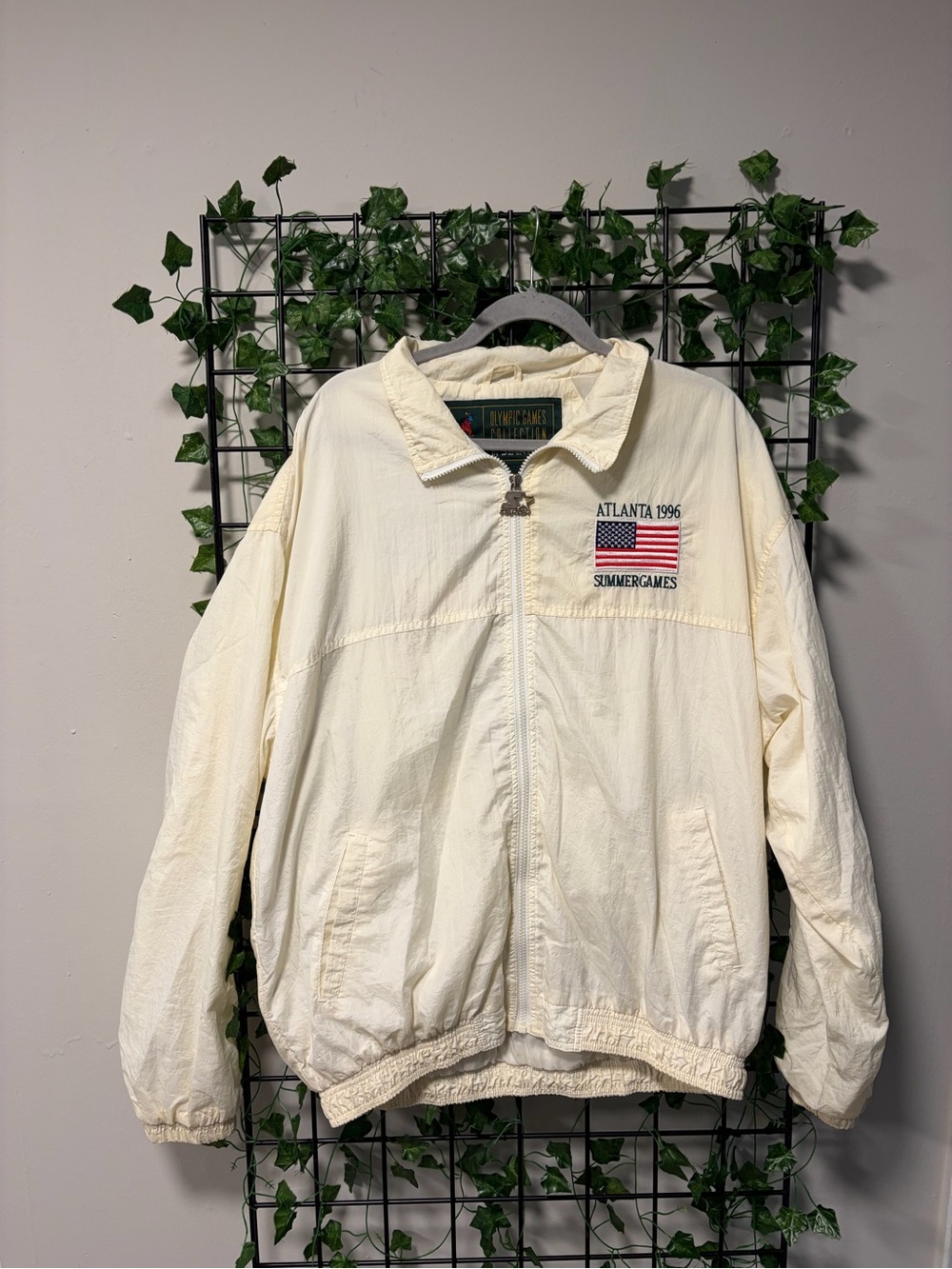 STARTER Cream Atlanta 1996 Summer Games Zip Windbreaker